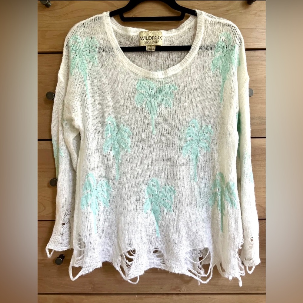 Wildfox White Label Oversized Distressed Sweater- small
